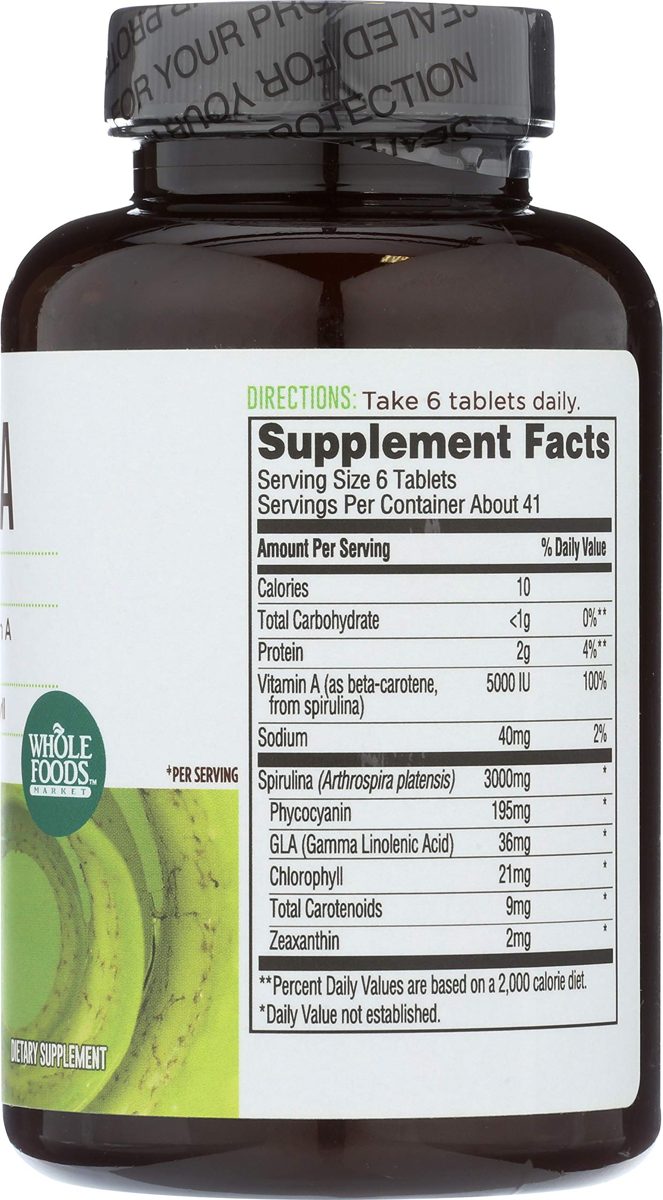 Whole Foods Market, Spirulina 3000mg, 250 ct