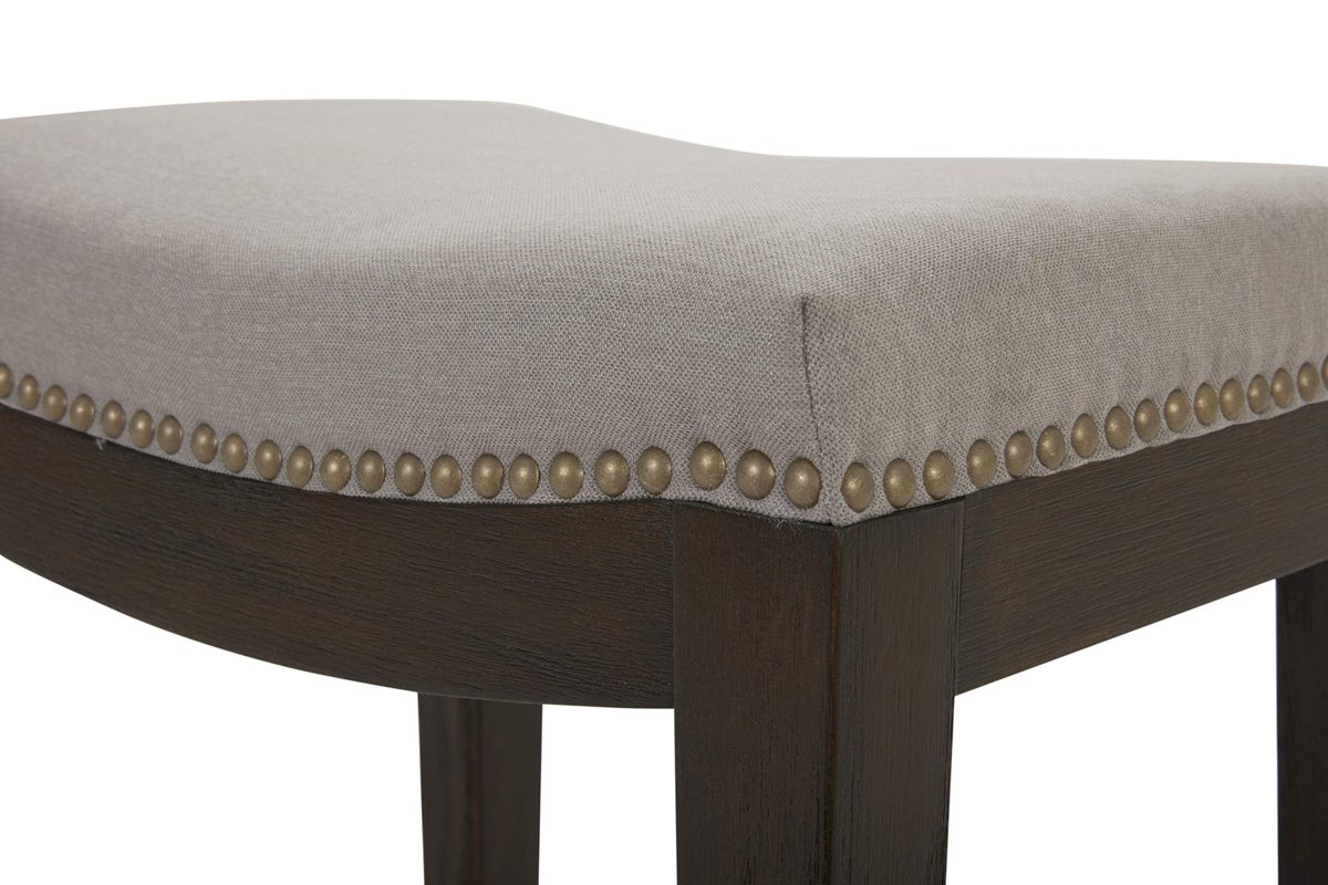 Amazon Brand – Stone & Beam Elden Nailhead-Trim Kitchen Counter Backless Bar Stool, 30"H, Slate