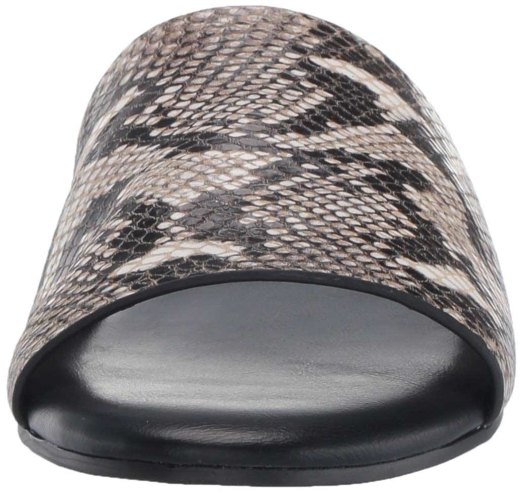 Amazon Brand - 206 Collective Women's Honn Leather Sandal, Black Snake Embossed, 8 B US