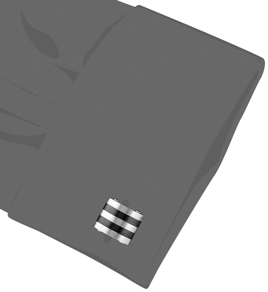 Men's Stainless Steel and Black Ip Striped 0.6" x 0.7" Cuff Links