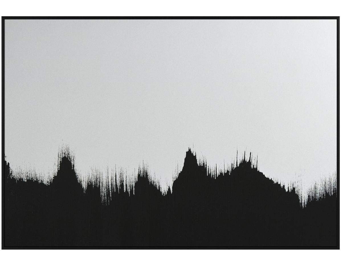 Amazon Brand – Rivet Abstract Black and White Wall Art Print of Tree Line in Black Frame, 36" x 24"