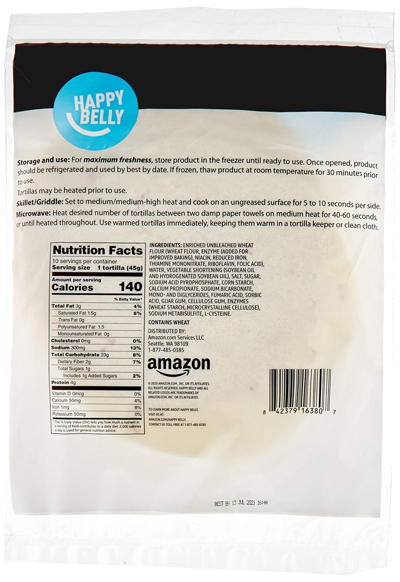 Happy Belly Tortillas, Flour, 16 oz, 10 Count