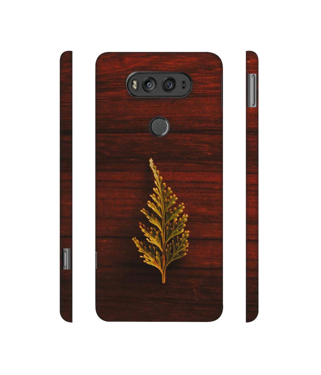 Amazon Brand - Solimo Designer Leaf on Wood 3D Printed Hard Back Case Mobile Cover for LG V20