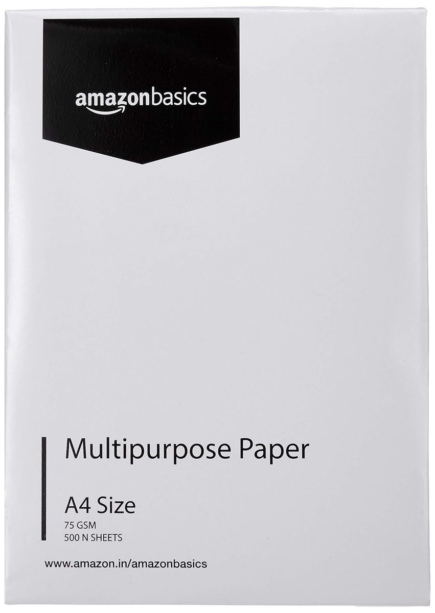 AmazonBasics 75 GSM A4 Multi-purpose Copier Paper (1 Ream, 500 sheets)