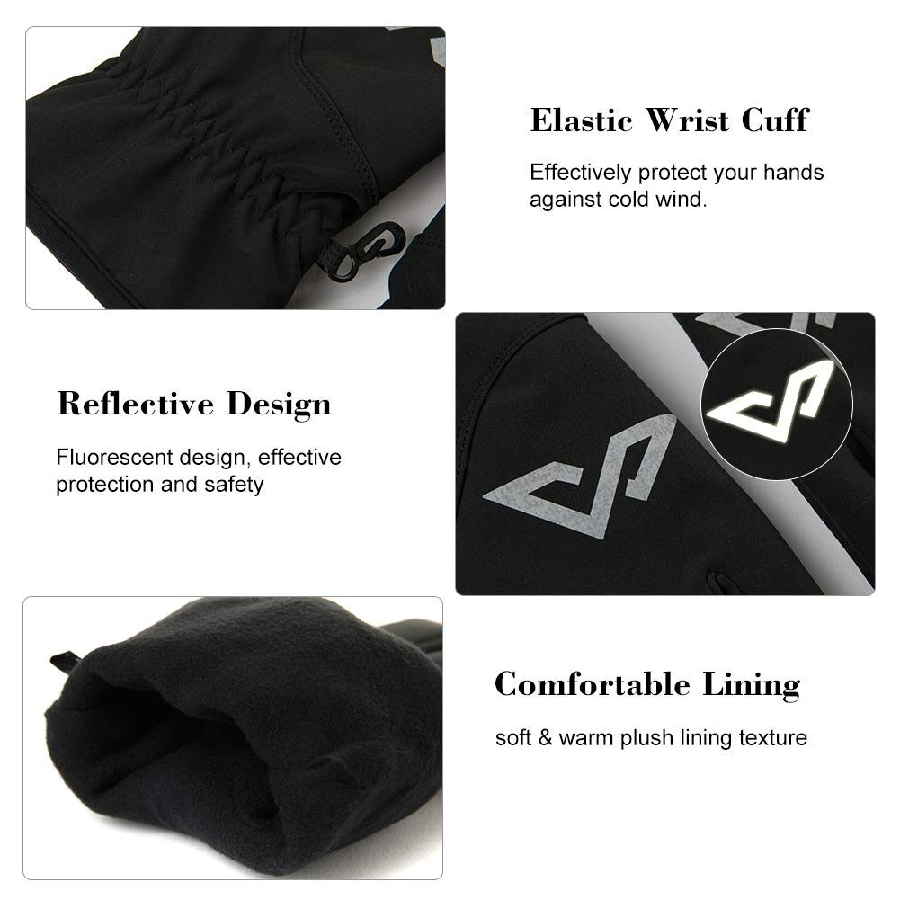 Unisex Non-Slip Winter Gloves Unisex Warm Screen Ski Cycling Riding Outdoor Black