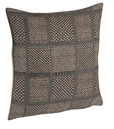 Amazon Brand – Stone & Beam Casual Woven Square Decorative Throw Pillow, 17" x 17", Black