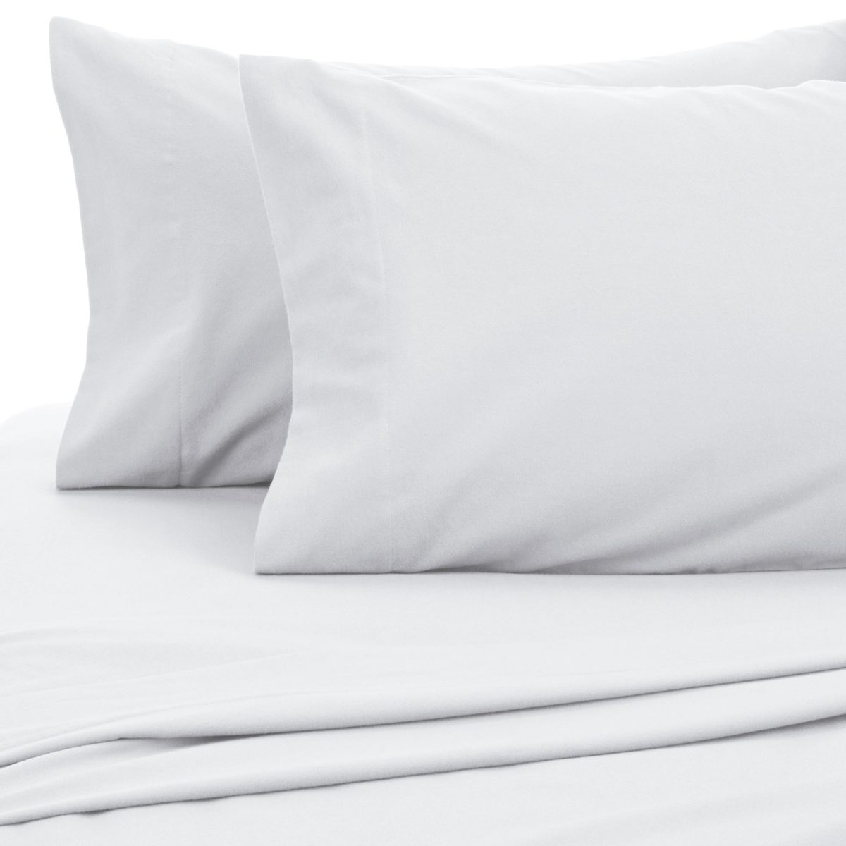 Pinzon Signature Cotton Heavyweight Velvet Flannel Sheet Set - King, White