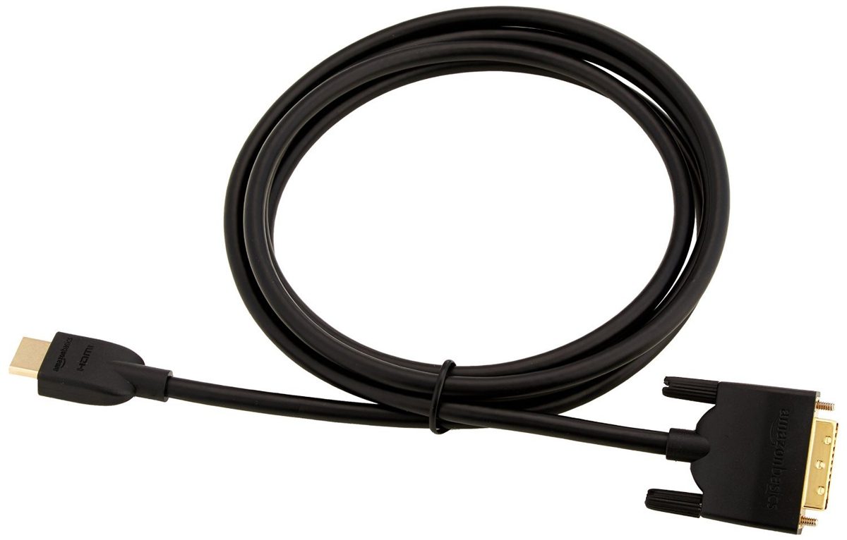 AmazonBasics HDMI to DVI Adapter Cable, Black, 6 Feet, 1-Pack