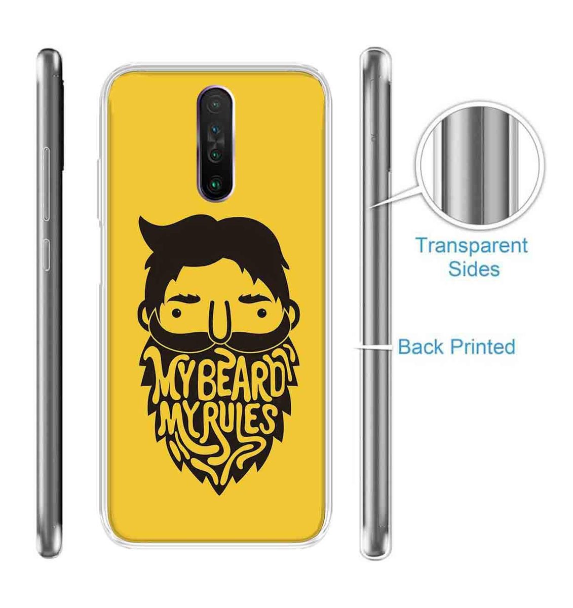 Amazon Brand - Solimo Designer Multicolor My Beard My Rules Printed Soft Back Case Mobile Cover for Poco X2 / Xiaomi Redmi K30