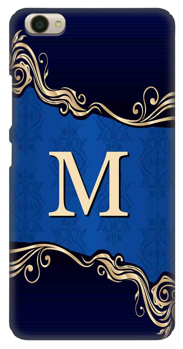 Amazon Brand - Solimo Designer Blue Pattern Alphabet-M 3D Printed Hard Back Case Mobile Cover for Vivo Y55