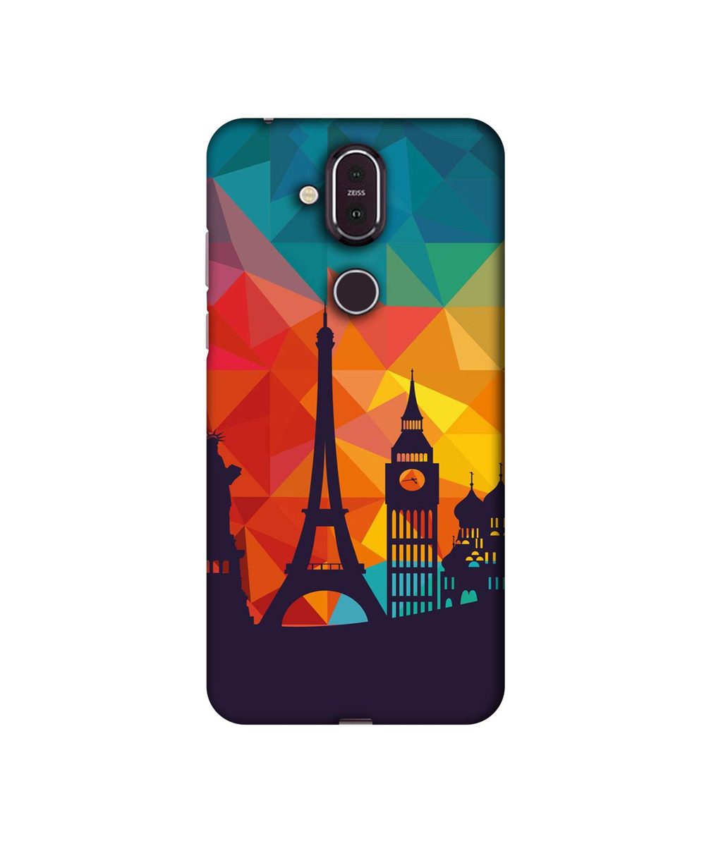 Amazon Brand - Solimo Designer Colored Paris 3D Printed Hard Back Case Mobile Cover for Nokia 8.1