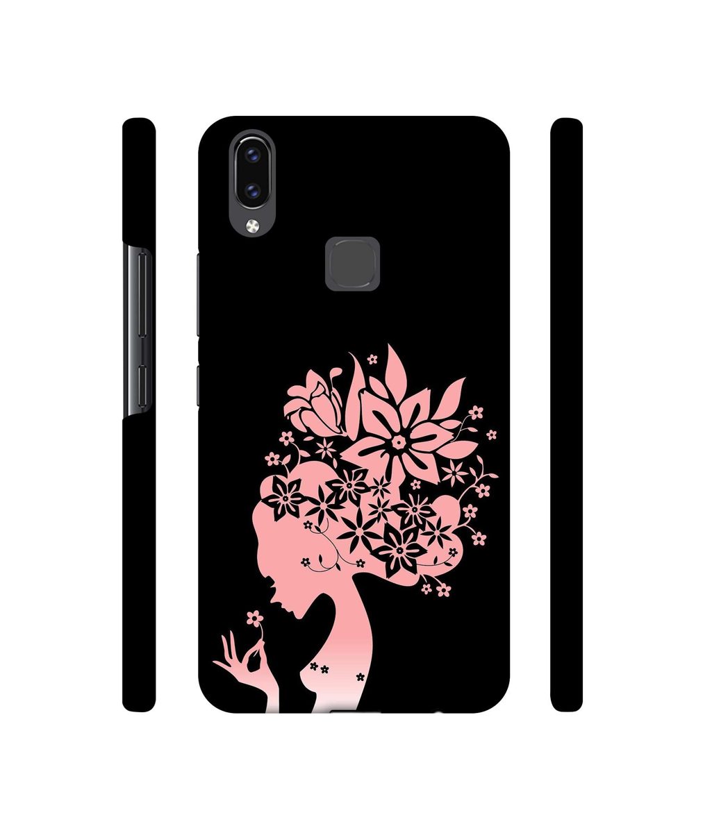 Amazon Brand - Solimo Designer Pink Color Lady Vector 3D Printed Hard Back Case Mobile Cover for Vivo V9 / V9 Pro