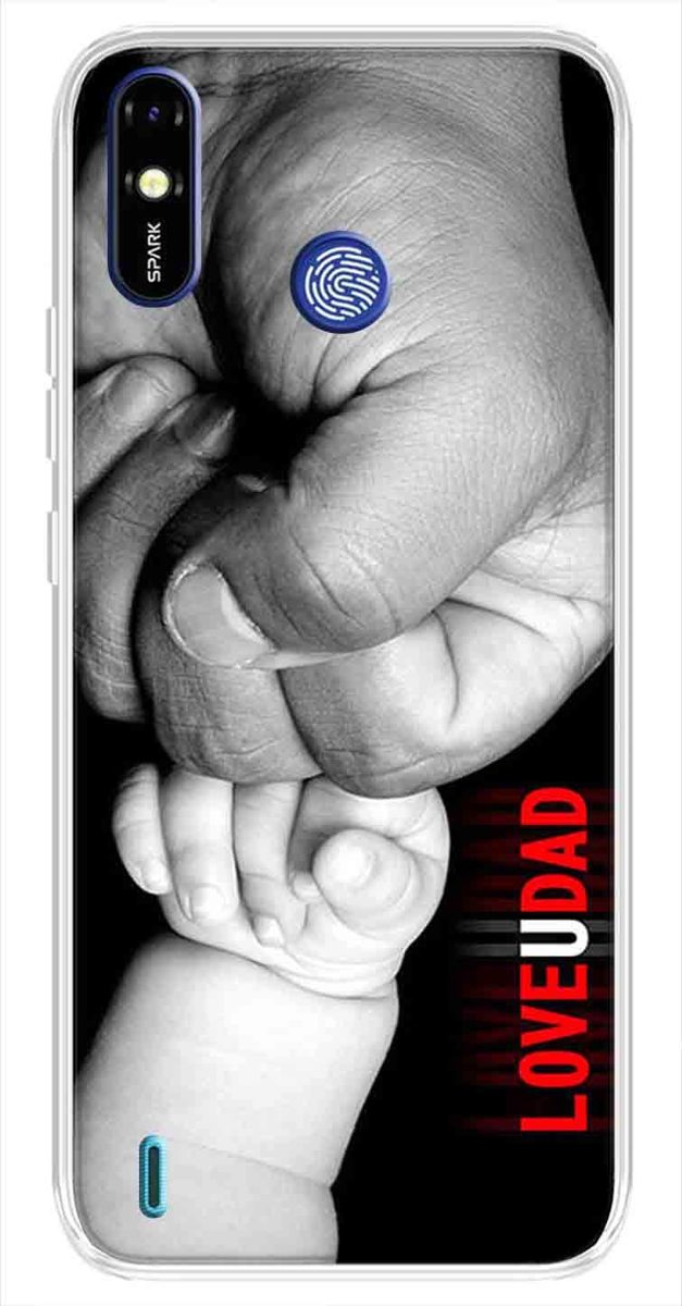 Amazon Brand - Solimo Designer Multicolor Love U Dad Printed Soft Back Case Mobile Cover for Tecno Spark Go Plus
