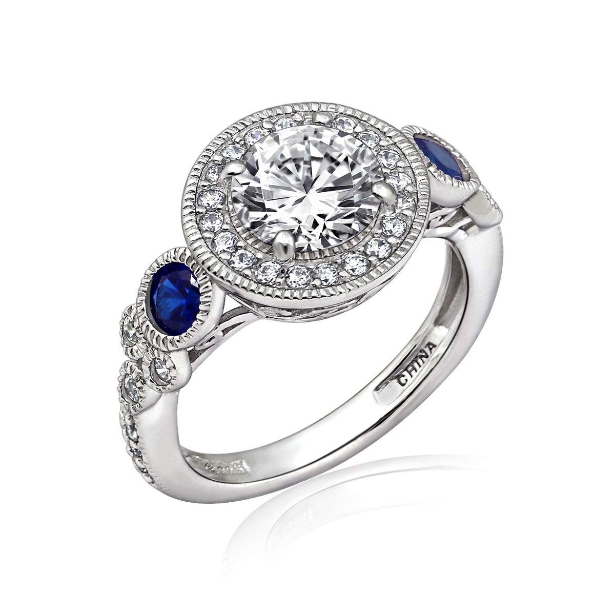 [Find] Amazon Collection Platinum Plated suta-ringusiruba-kuriakyu-bikkuzirukonia and creative, personalized safaiaharo-ringu, Size 11