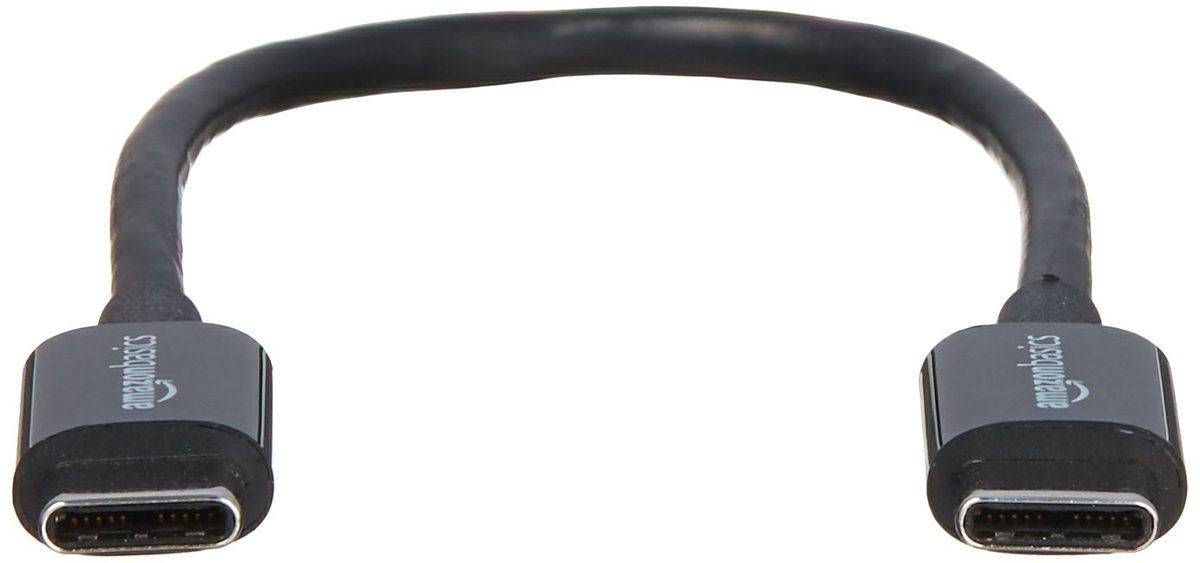 Amazon Basics USB Type-C to USB Type-C 2.0 Cable - 15.2 cm - Black