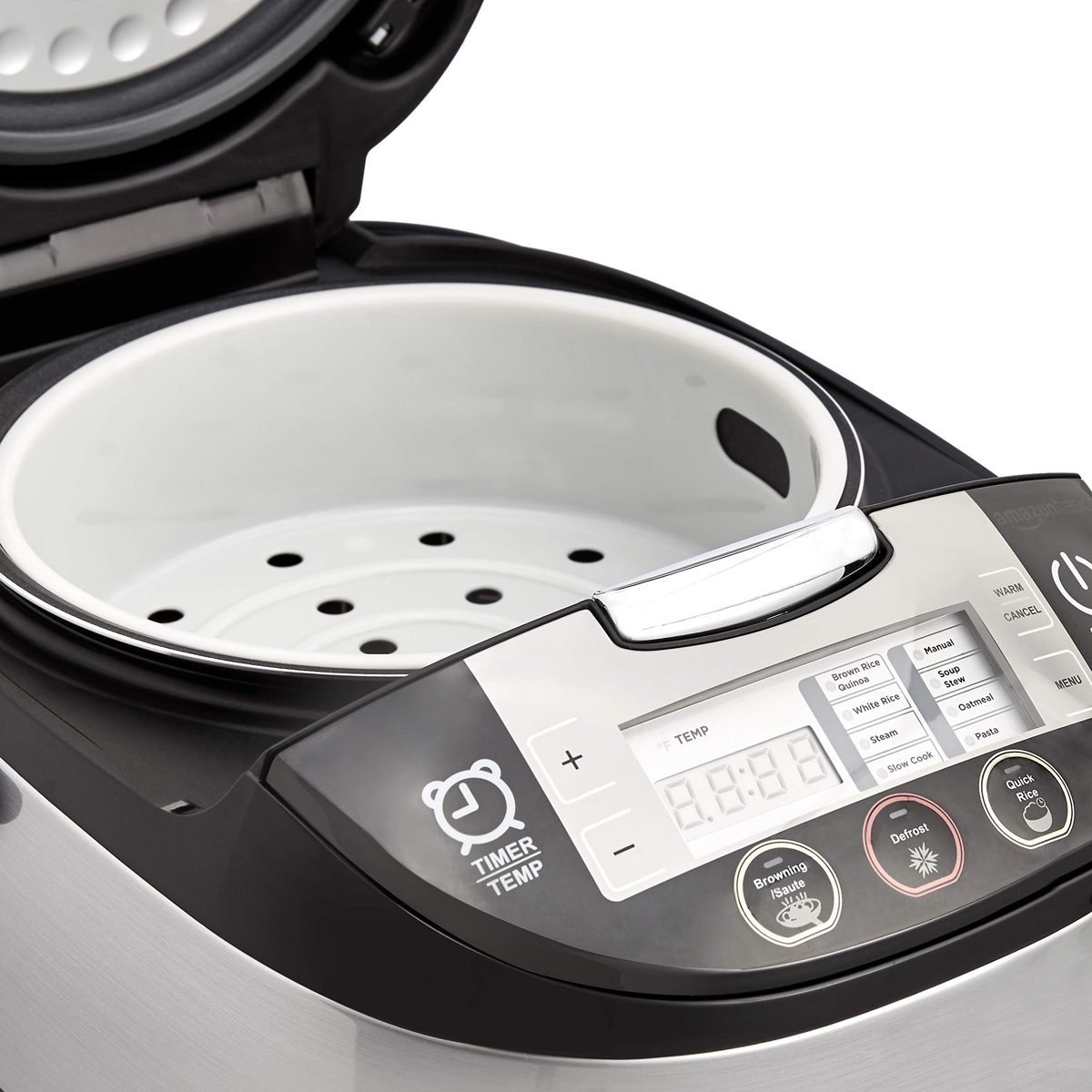 AmazonBasics Multi-Functional Rice Cooker - 5.5-Cup Uncooked (11-Cup Cooked), Black (Renewed)