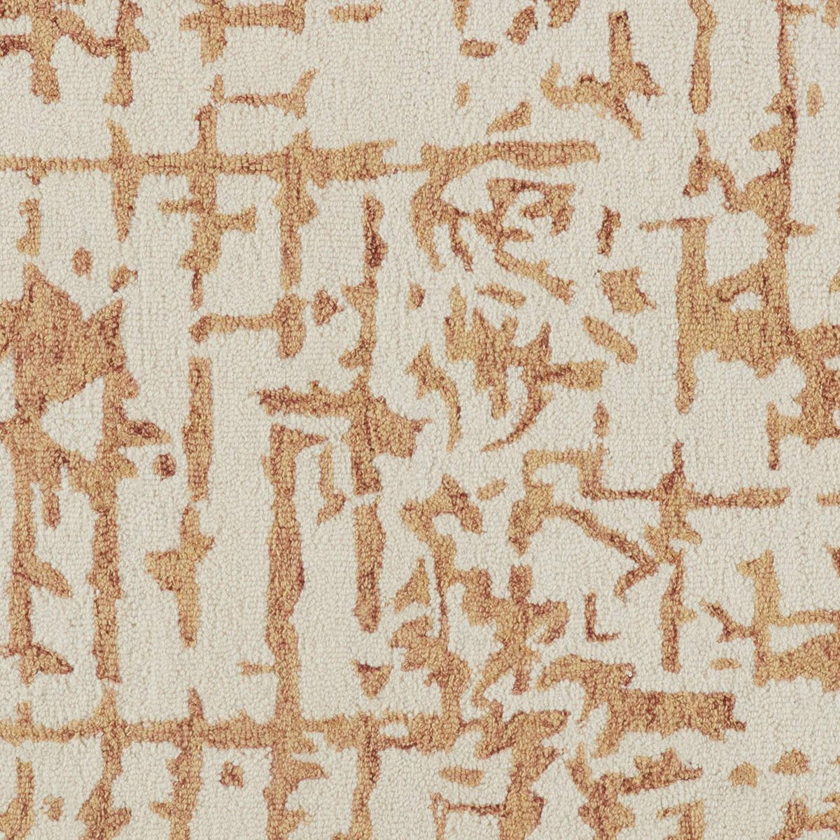 Amazon Brand – Stone & Beam Distressed Handtufted Cotton and Wool Area Rug 5' x 8', Gold and Cream