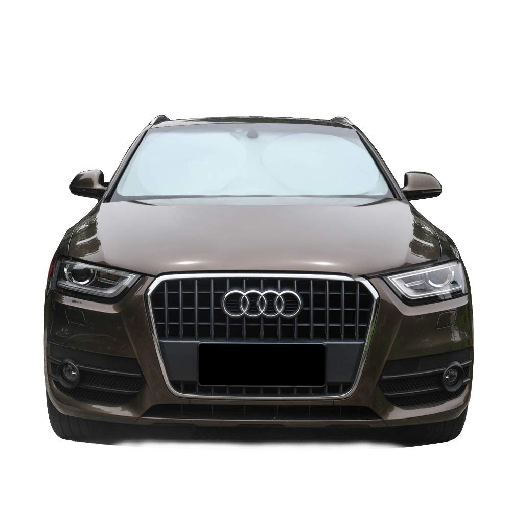 AmazonBasics UV Reflecting Foldable Front Windshield Sun Shade 63'' x 31'' Silver 393478923