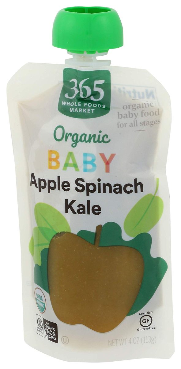 365 by Whole Foods Market, Organic Baby Food, Apple Spinach Kale, 4 Ounce