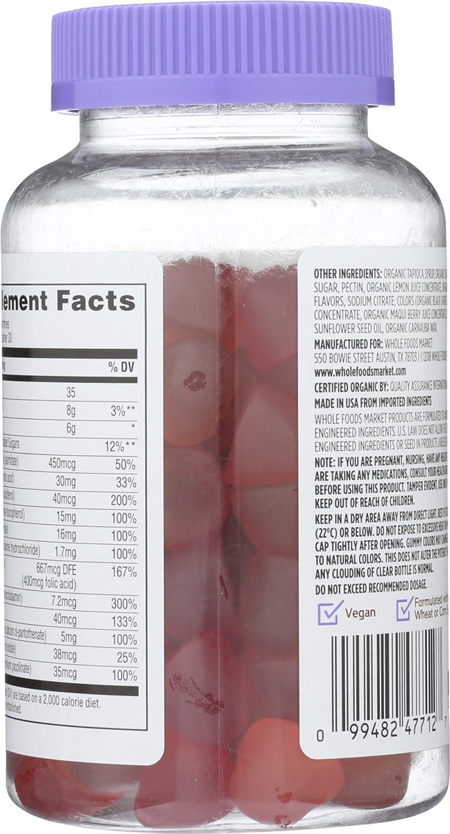 WHOLE FOODS MARKET Organic Multi for Women Gummy, 90 CT