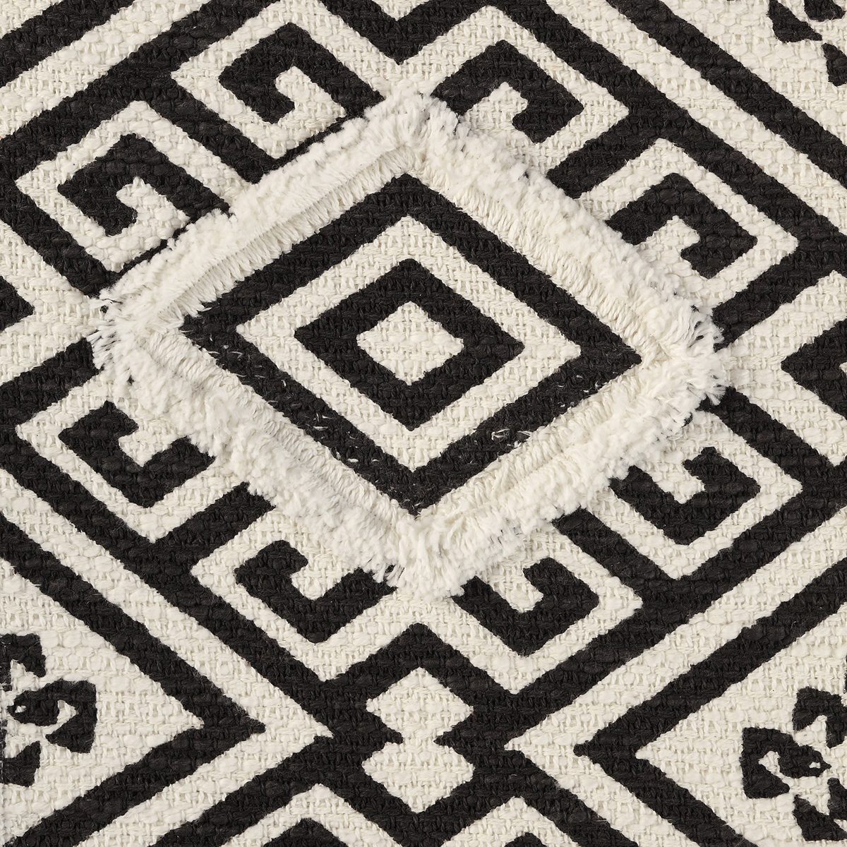 Amazon Brand – Rivet High Contrast Black and White Global Geometric 100% Cotton Throw Blanket