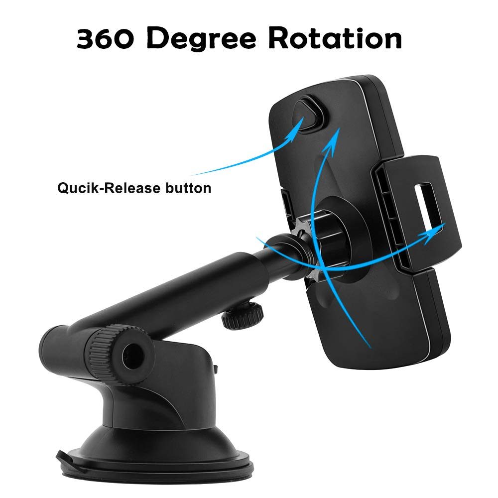 Eono by Amazon – Mobile Phone Holder for Car Air Vent and Suction Cup Holder 3-in-1 Universal Car Mobile Phone Holder Smartphone Holder