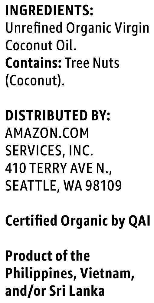 Amazon Brand - Solimo Organic Virgin Coconut Oil, Unrefined, Non-GMO, 15 ounce
