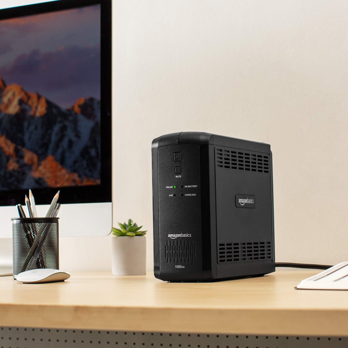 AmazonBasics Line-Interactive UPS 1000VA 550 Watt, 9 Outlets