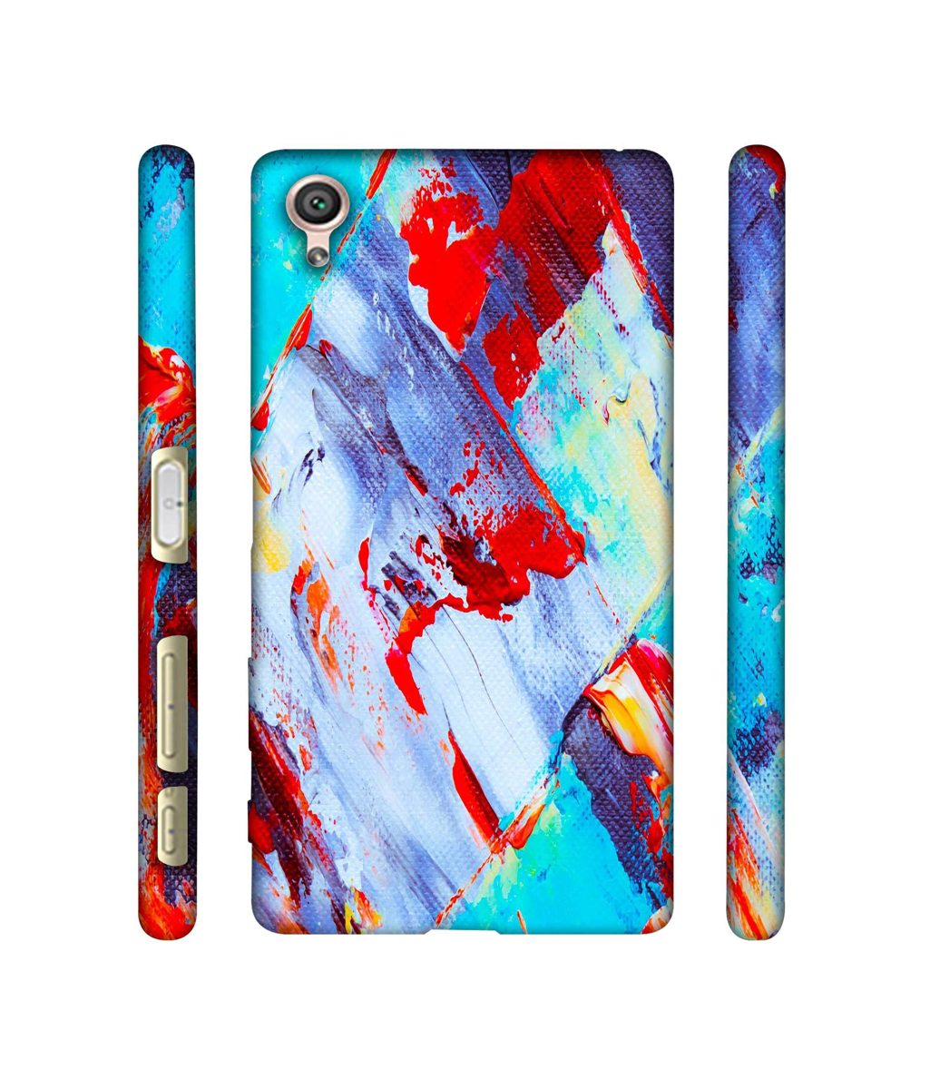 Amazon Brand - Solimo Designer Blue and Red Brush Texture 3D Printed Hard Back Case Mobile Cover for Sony Xperia X