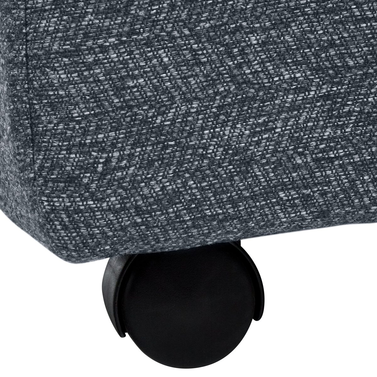 Amazon Brand – Stone & Beam Stella Storage Ottoman on Wheels, 47"W, Blue