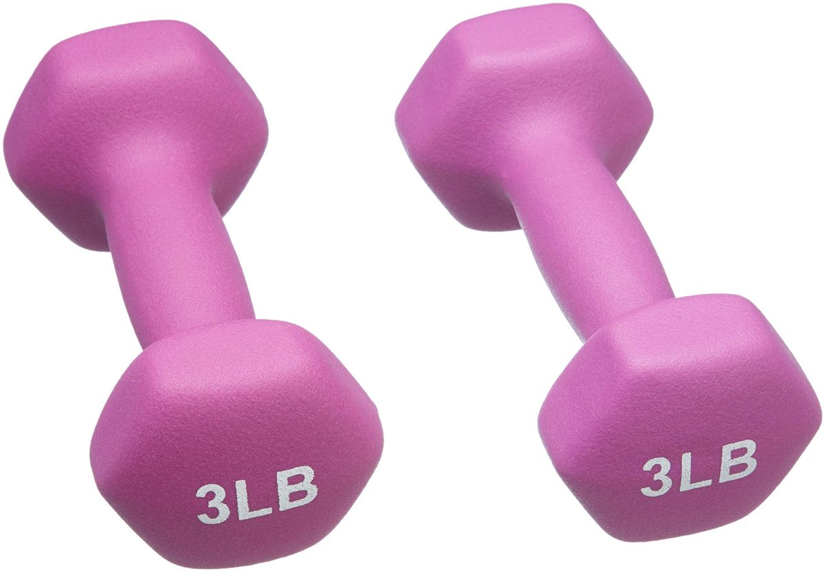 (Renewed) AmazonBasics Neoprene Dumbbells, Set of 2, (5.5 KGS Each ) - Black