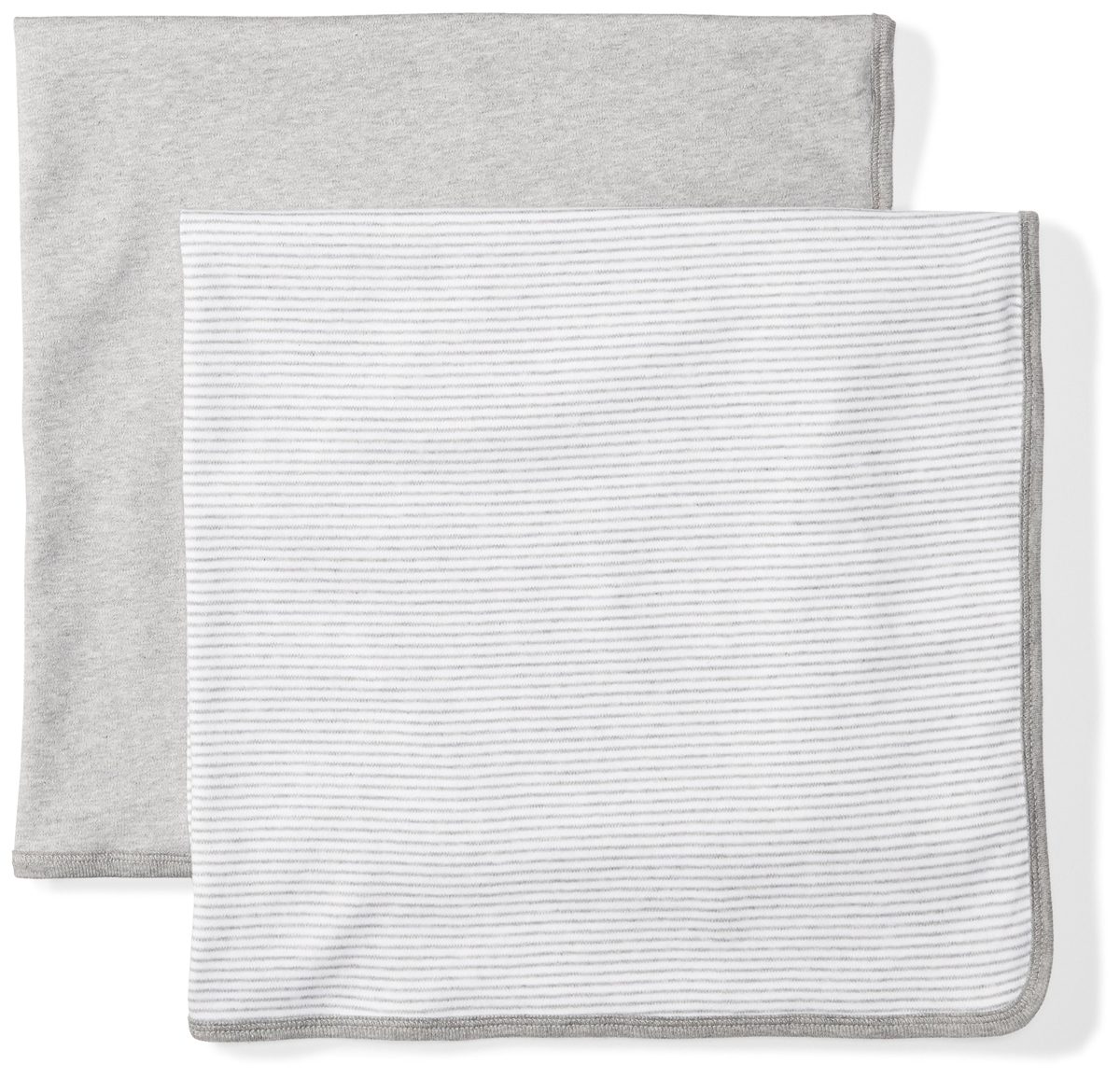 Moon and Back Baby Set of 2 Organic Swaddle Blankets, Grey Heather, One Size