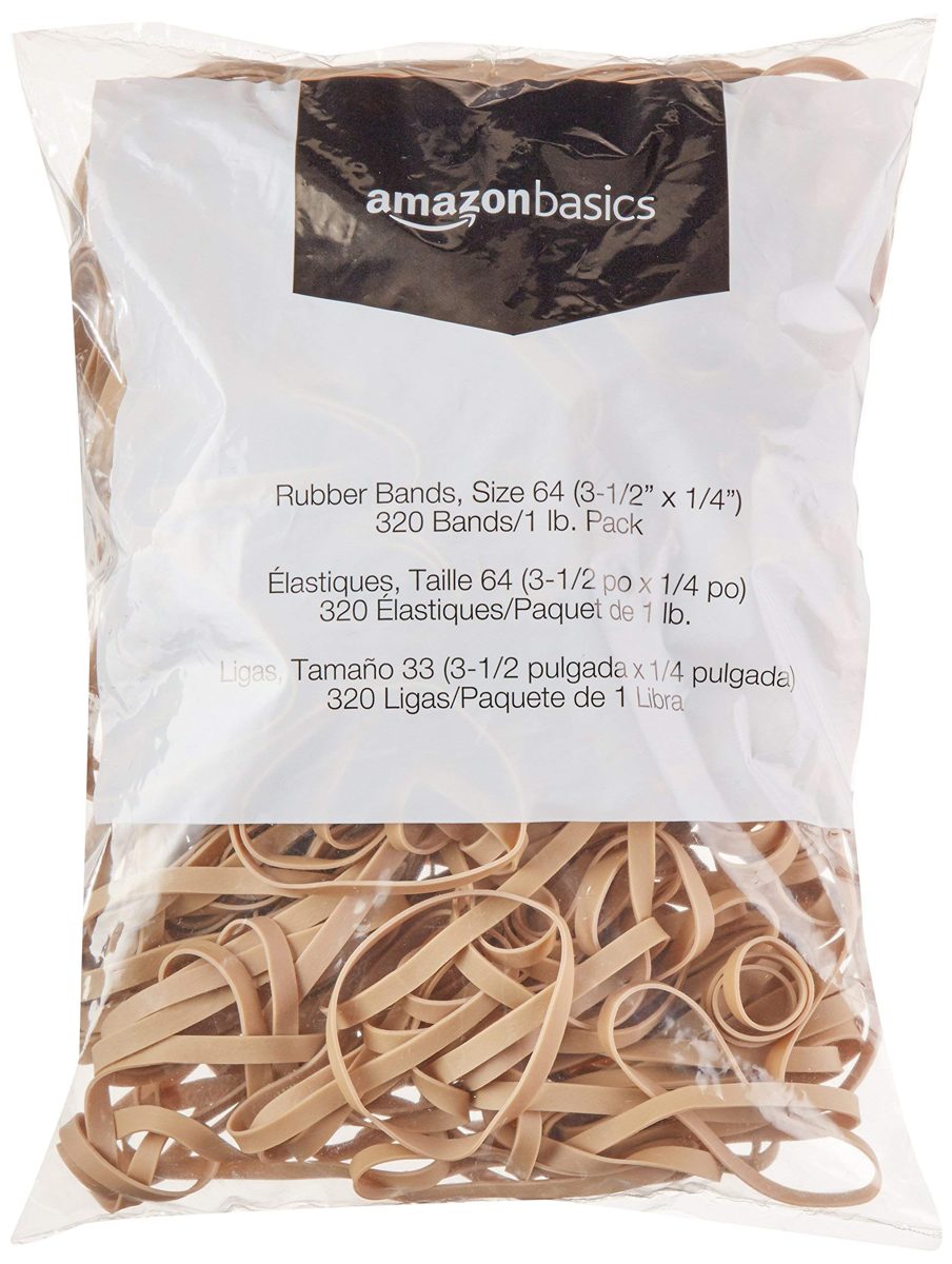 AmazonBasics Rubber Bands, Size 64 (3-1/2 x 1/4 Inch), 320 Bands/1 lb. Pack, 25-Pack (Renewed)