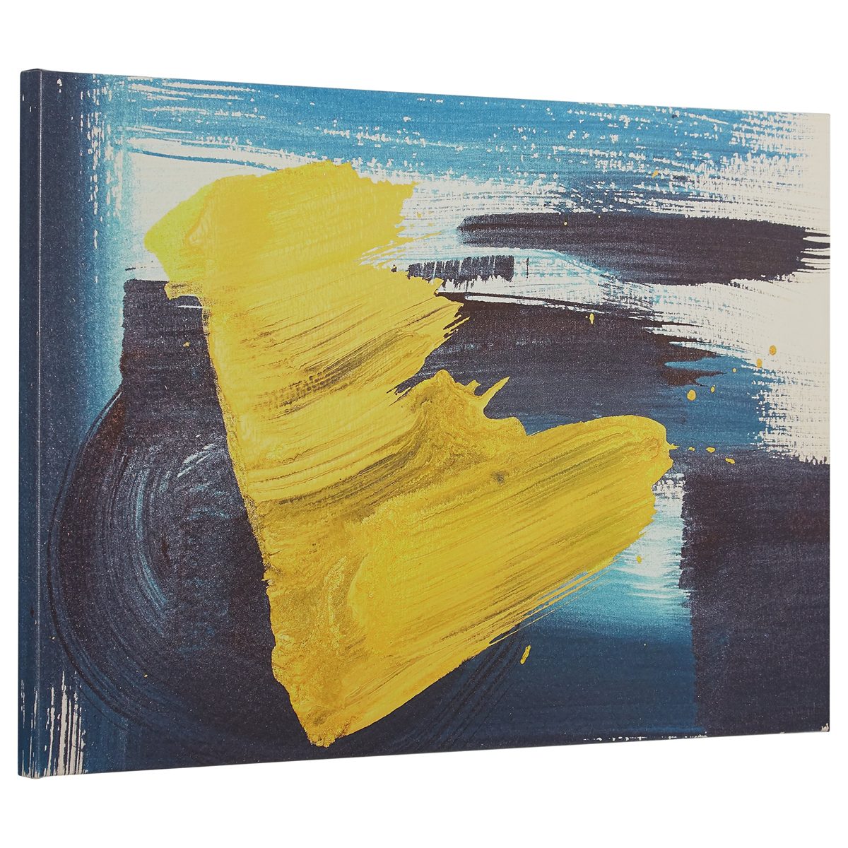 Abstract Brushed Blue and Yellow Canvas Print