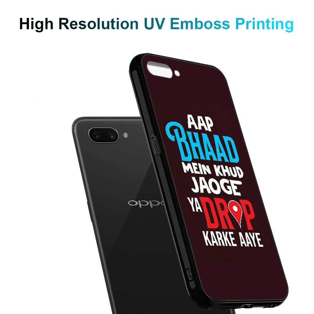 Amazon Brand - Solimo Designer Drop karke Aaye Printed Hard Back Case Mobile Cover for Oppo A3s (D1302)