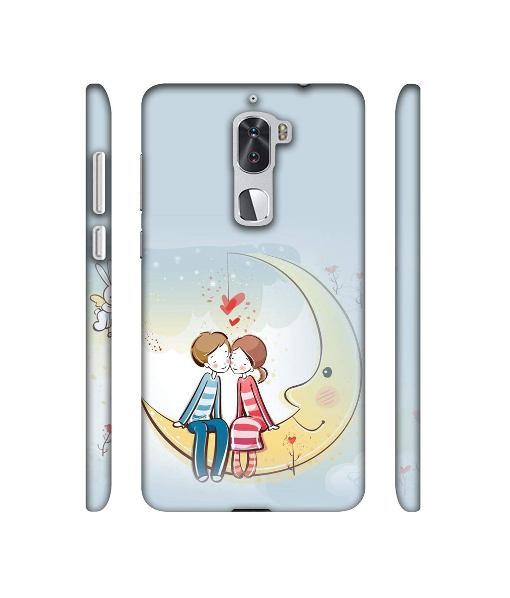 Amazon Brand - Solimo Designer Couple Sitting On Moon 3D Printed Hard Back Case Mobile Cover for Coolpad Cool1 Dual