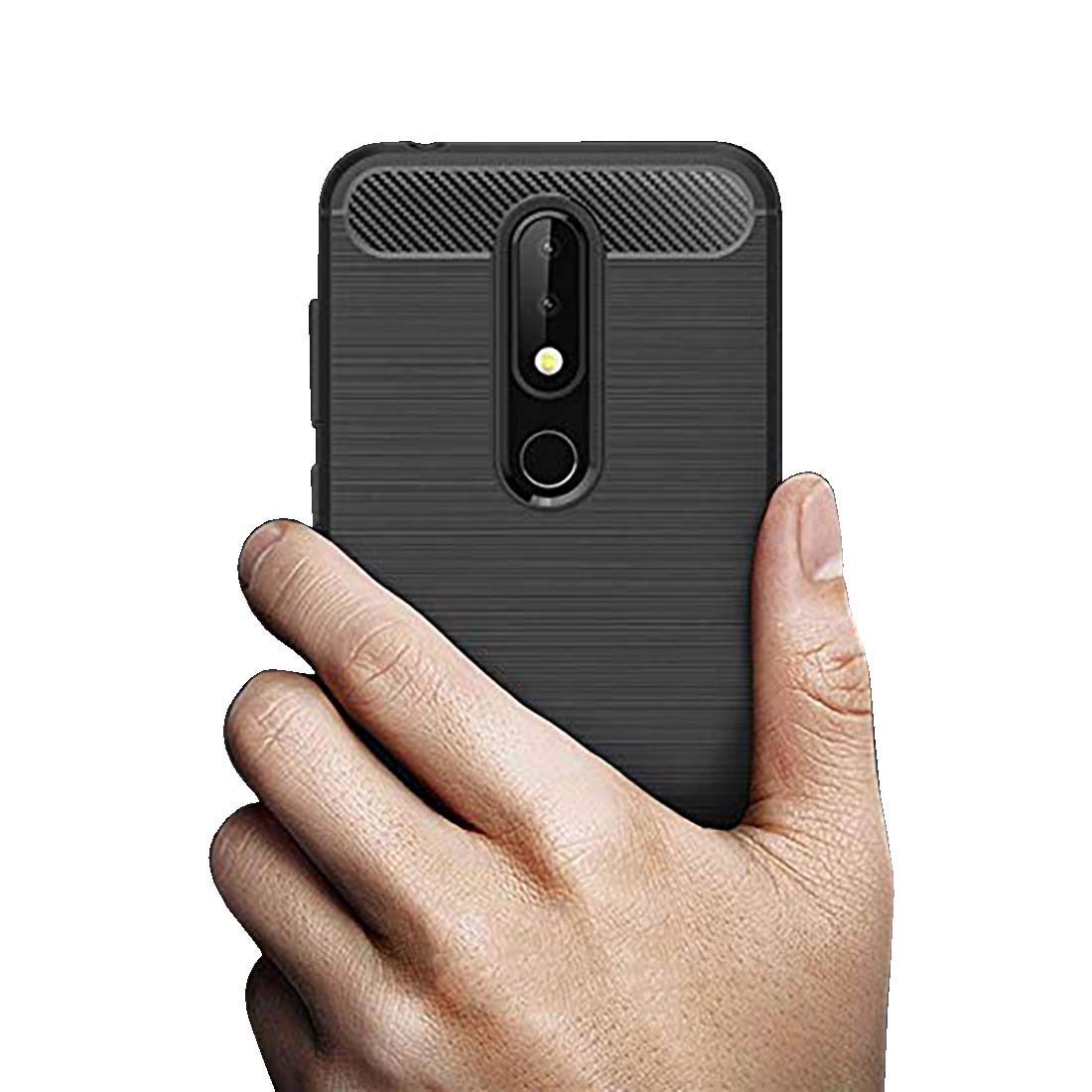 Amazon Brand - Solimo Protective Mobile Cover (Soft and Flexible Back Case) for Nokia 6.1 Plus (Blac