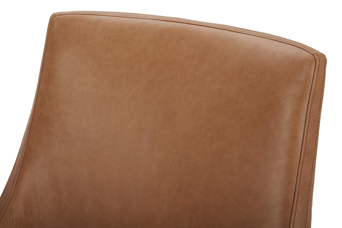 Amazon Brand – Stone & Beam Shorebrook Deep Leather Accent Chair, 27.6"W, Cognac
