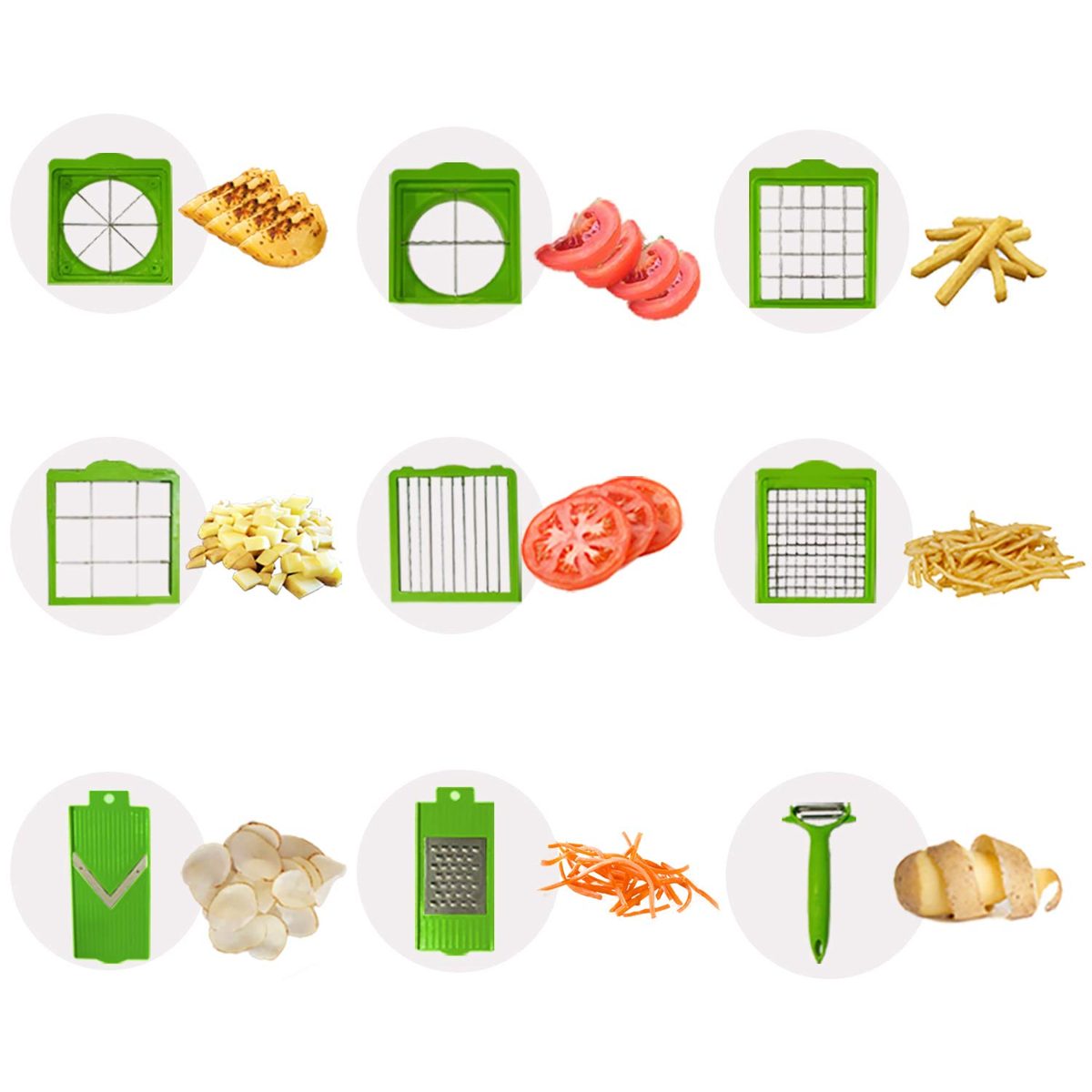 Amazon Brand - Solimo Vegetable Cutter (12 pieces)