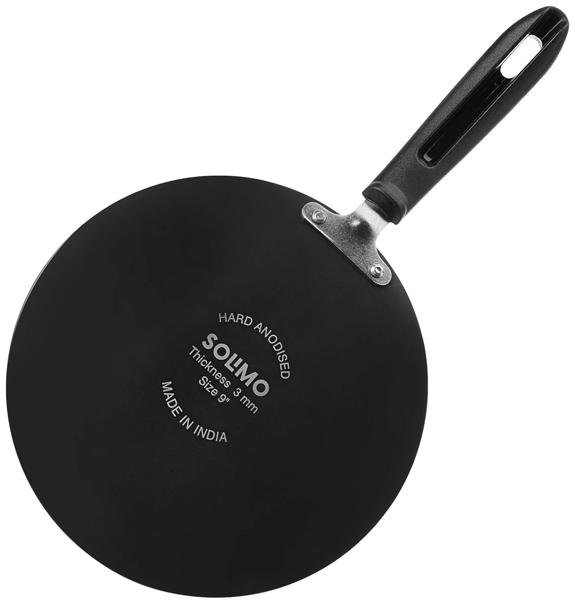 Amazon Brand - Solimo Hard Anodized Roti Tawa with Bakelite Handle (23cm, 3mm thickness)