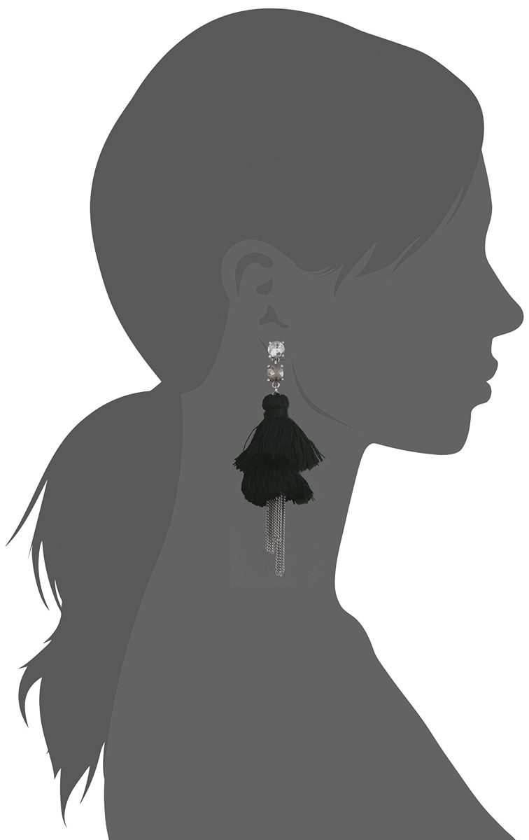Women's Empress Drop Earrings, Black, One Size