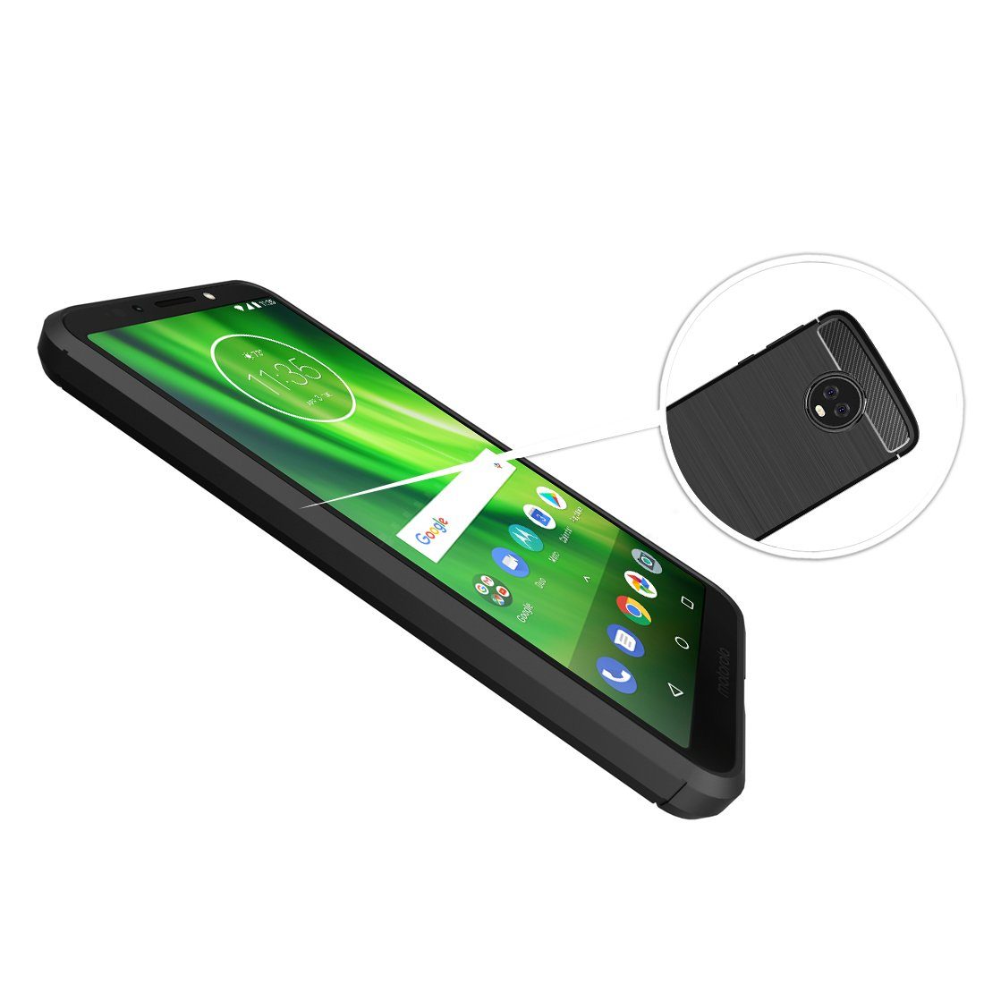 Amazon Brand - Solimo Protective Mobile Cover (Soft & Flexible Back Case) for Moto G6 (Black)