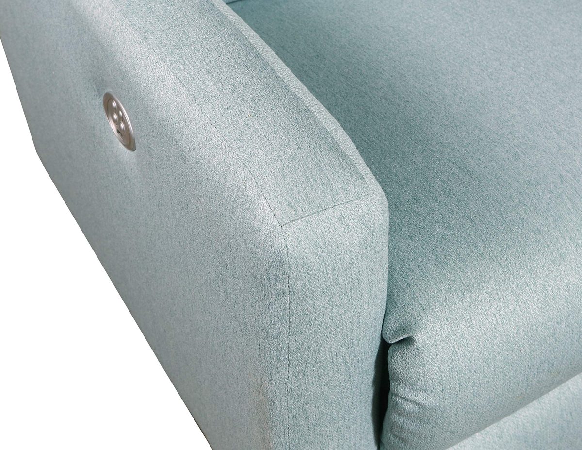 Amazon Brand - Stone & Beam Cambridge Upholstered Recliner Rocking Chair, 31"W, Light Blue