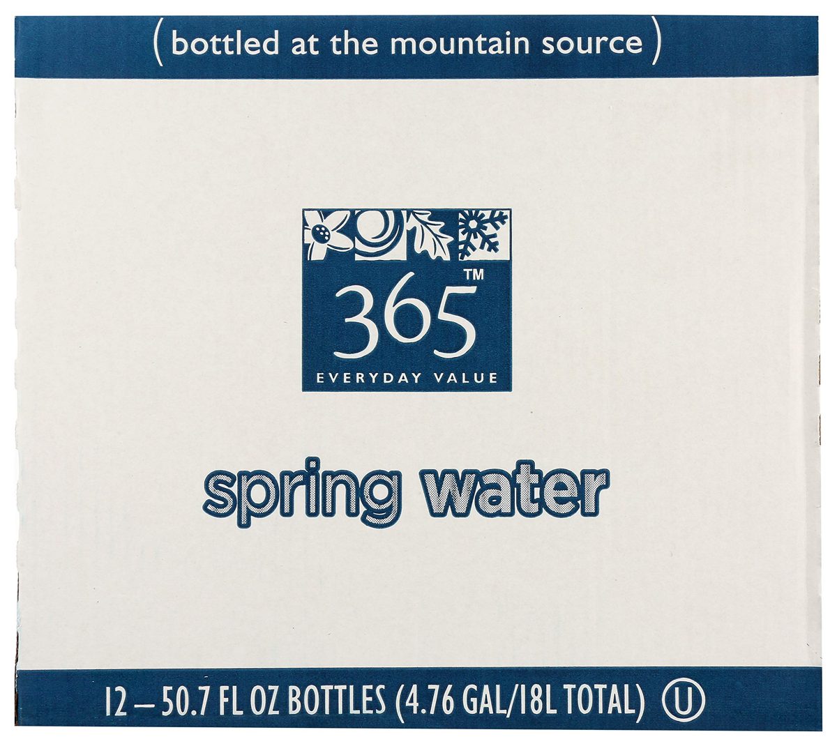 365 Everyday Value, Spring Water Flat Cap - 12 pack - CASE, 1.5 LITER