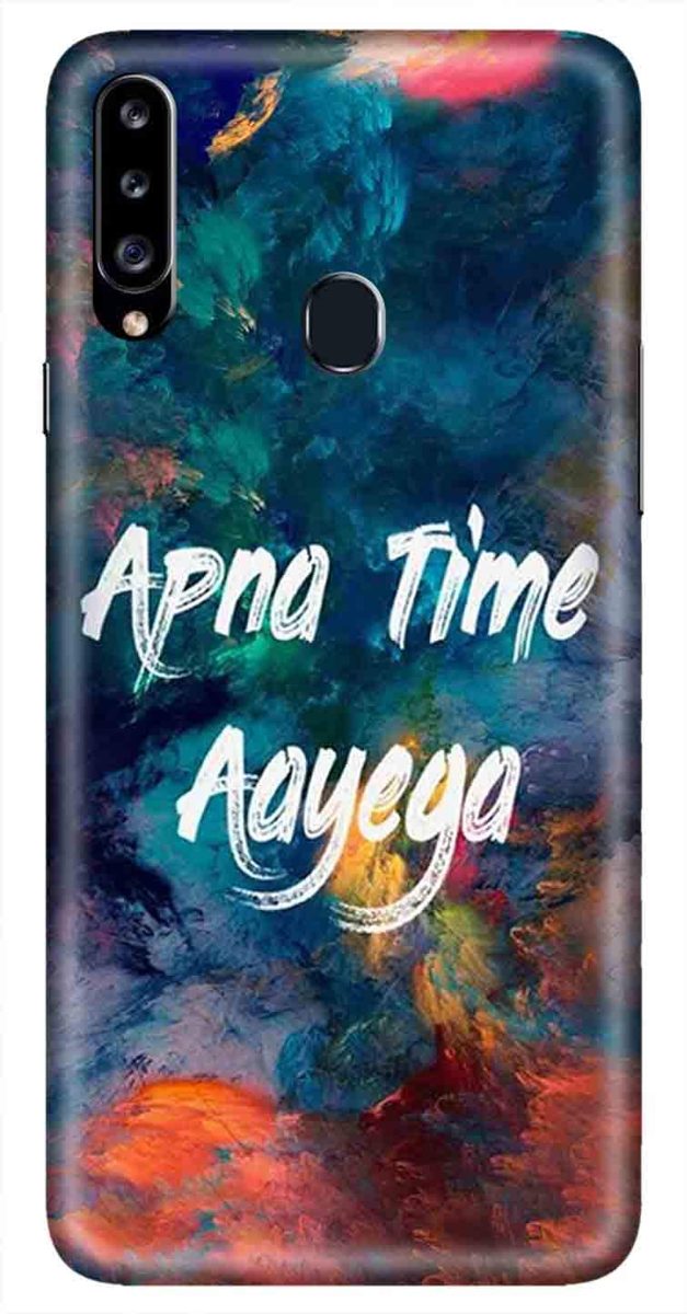 Amazon Brand - Solimo Designer Apna Time Ayega Design 3D Printed Hard Back Case Mobile Cover for Samsung Galaxy A20s