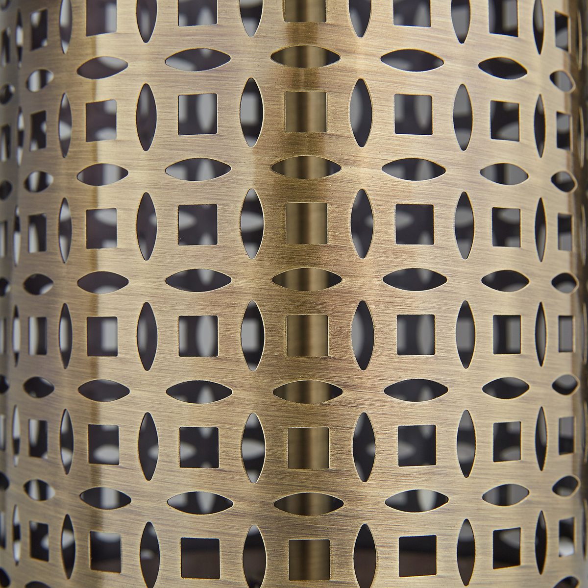 Stone & Beam Modern Mesh Table Lamp, 20"H, Antique Brass with Linen Shade