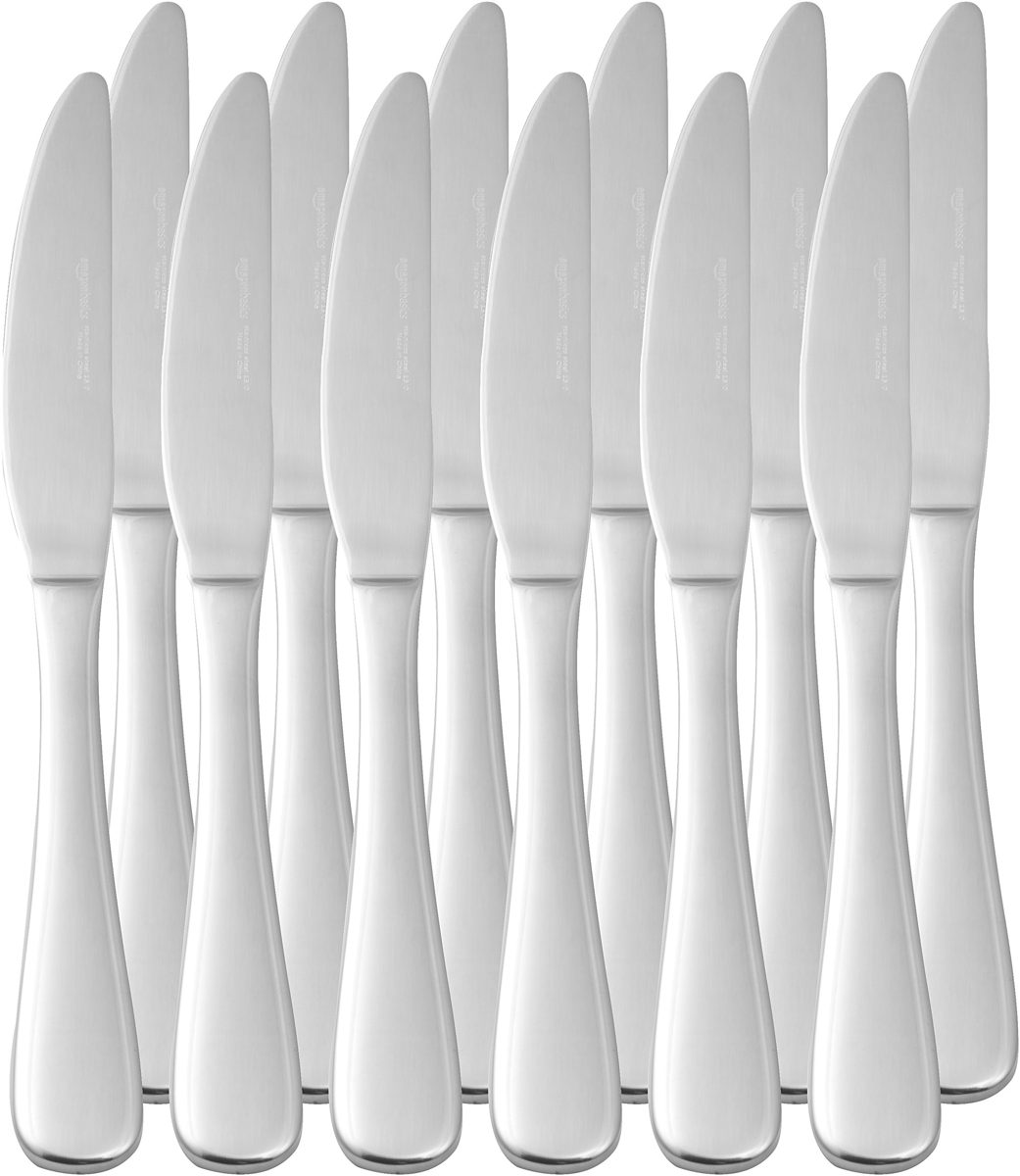 AmazonBasics Stainless Steel Dinner Knives with Round Edge, Pack of 12