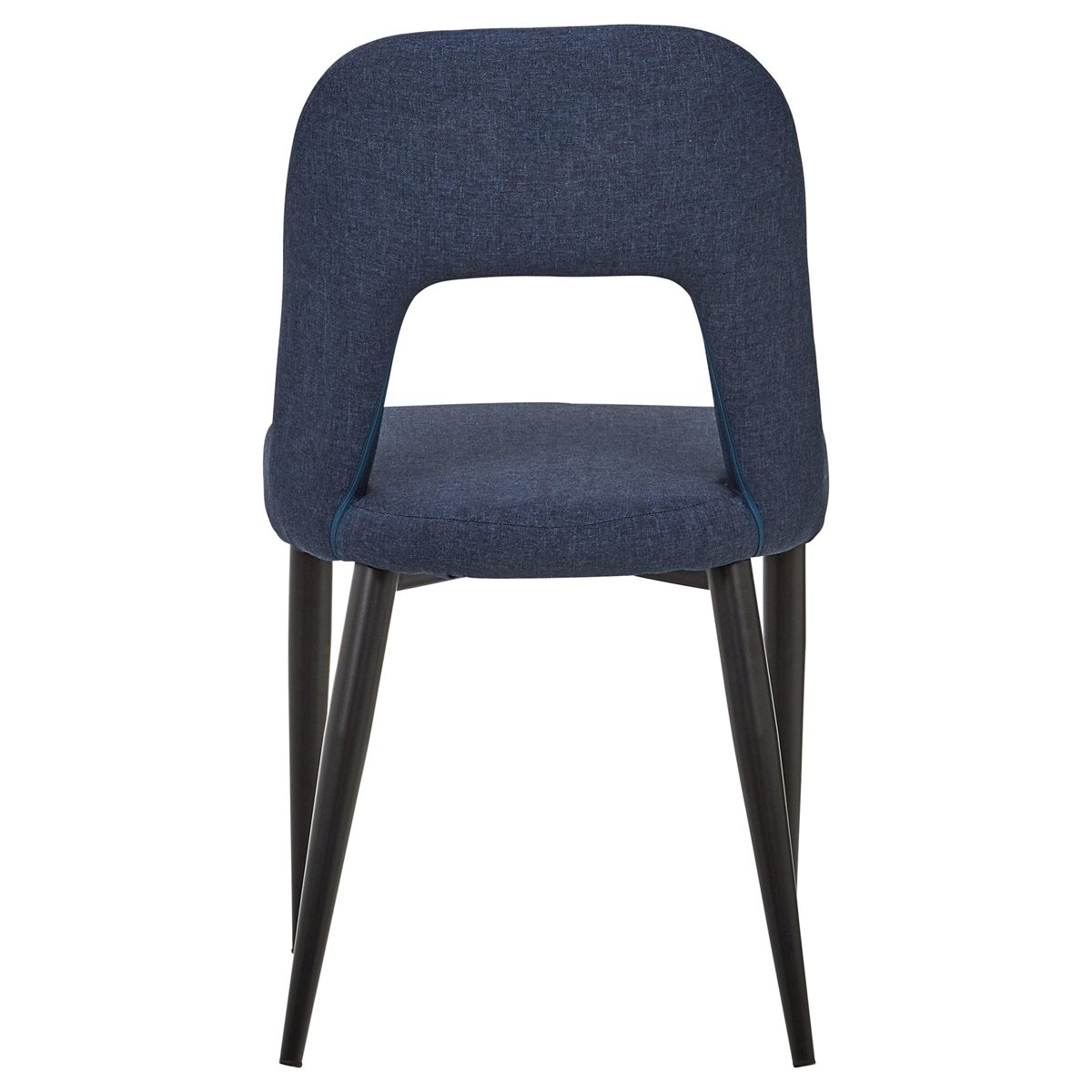 Amazon Brand – Rivet Florence Mid-Century Modern Set of 2 Wide Open-Back Accent Kitchen Dining Room Chairs, 18.8"W, Navy Blue