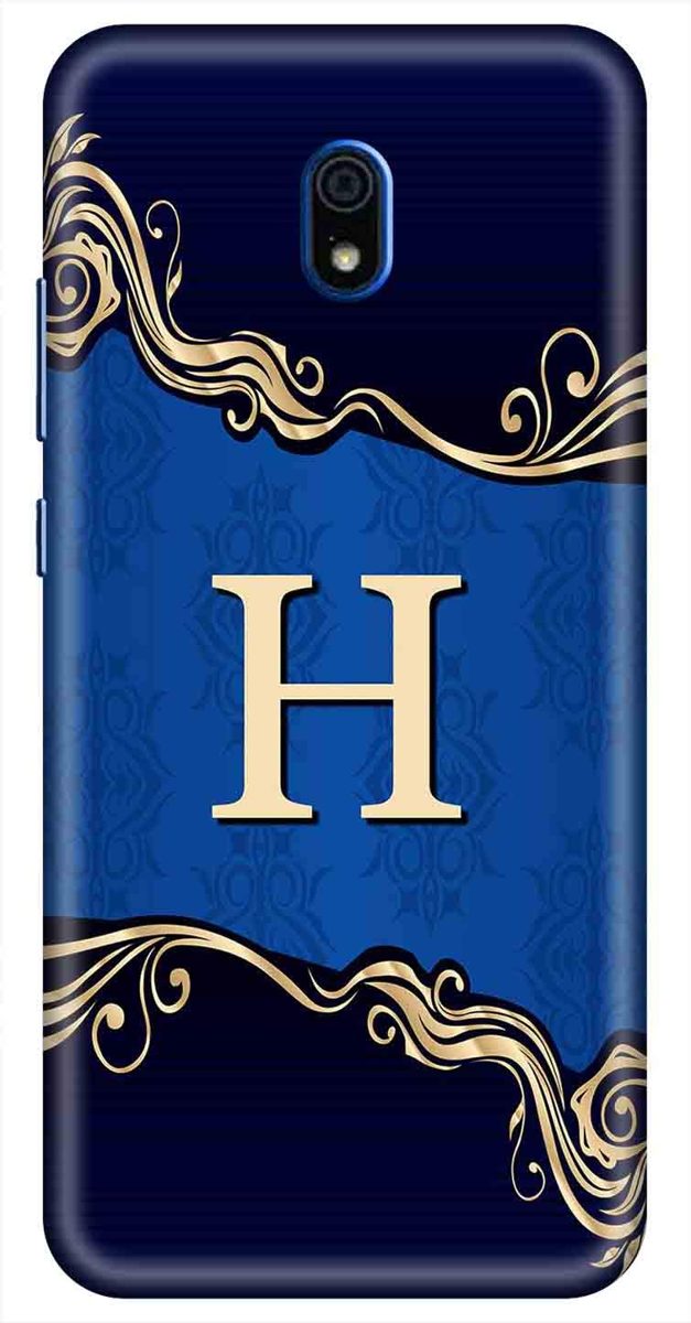 Amazon Brand - Solimo Designer Blue Pattern Alphabet-H 3D Printed Hard Back Case Mobile Cover for Xiaomi Redmi 8A