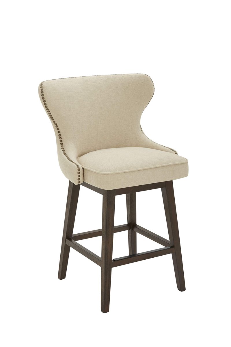 Amazon Brand – Stone & Beam Louise Memory Swivel Counter-Height Barstool, 38.2"H, Hemp